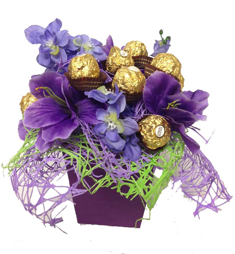 Chocolates & Purple Bouquet